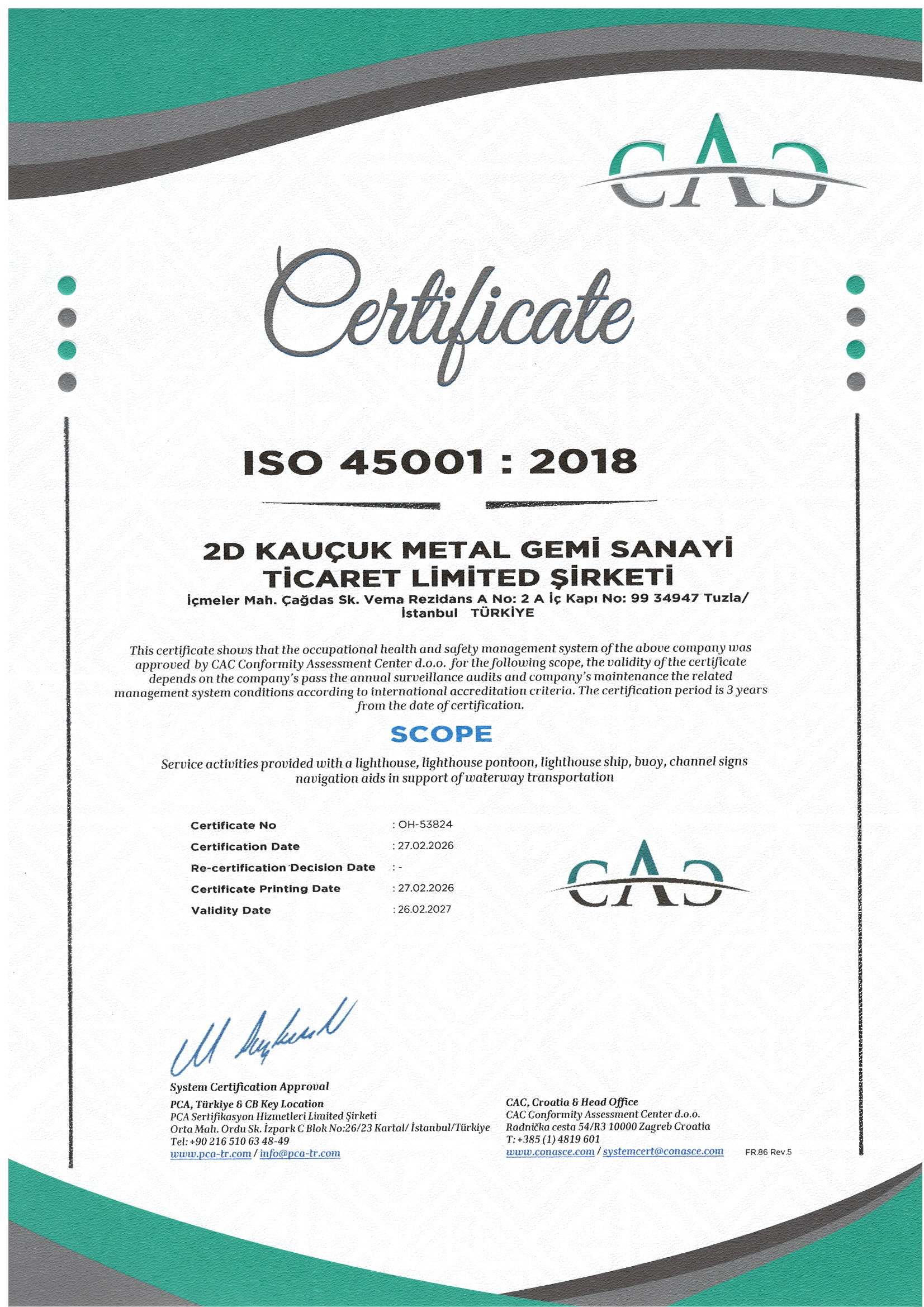 ISO 45001 : 2018